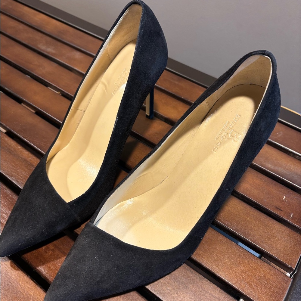 Banana Republic Black Suede Pointed-Toe Stiletto Pumps